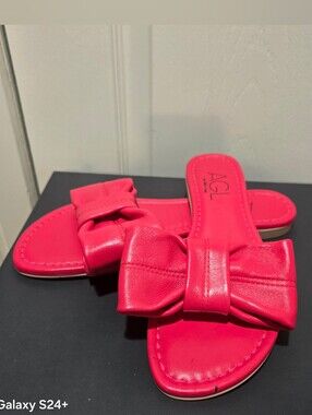 AGL Pink Bow Slide Sandals